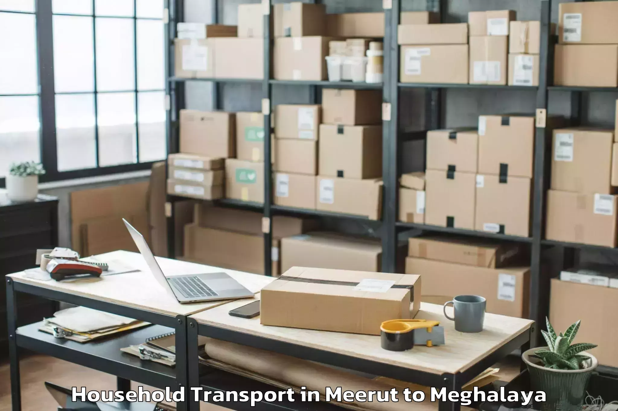 Book Meerut to Ampati Household Transport Online